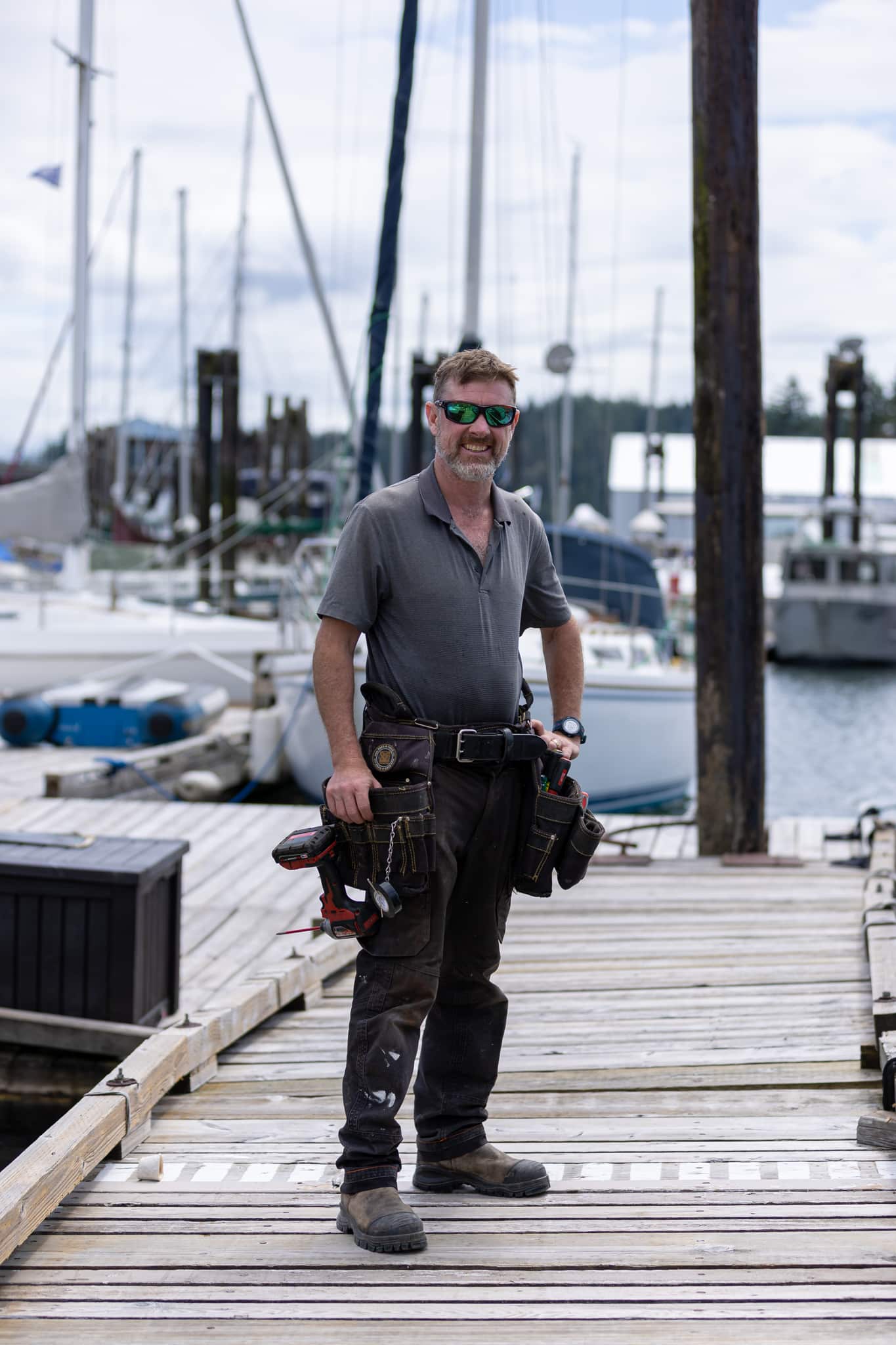 Aaron Thomas standing on dock